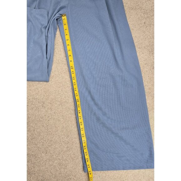 Halara Pleated High Waist Wide Leg Pull On Stretch Pants Size Medium Blue EUC - Picture 8 of 8